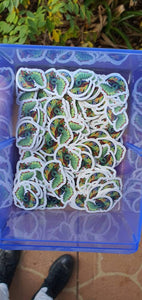 Trippy Caterpillar Mushroom Sticker. Mini stickers. UV indoor and outdoor Stickers - High quality Trippy sticker