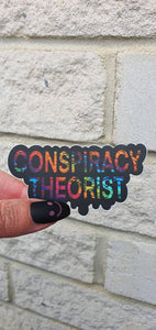 Conspiracy Theorist Sticker. Rainbow Vinyl Waterproof Sticker . Laptop Sticker Water Bottle Sticker.