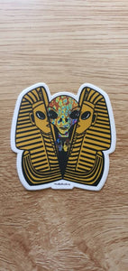 Alien Inside Tutankhamen. Egyptian Sticker. Trippy sticker. Psychedelic Laptop Sticker. Waterproof Vinyl Sticker.