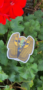 Alien Inside Tutankhamen. Egyptian Sticker. Trippy sticker. Psychedelic Laptop Sticker. Waterproof Vinyl Sticker.