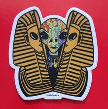 Load image into Gallery viewer, Alien Inside Tutankhamen. Egyptian Sticker. Trippy sticker. Psychedelic Laptop Sticker. Waterproof Vinyl Sticker.