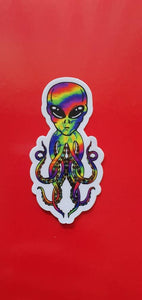 Alien Octopus. Psychedelic Trippy sticker. Waterproof - High quality Trippy sticker. Laptop sticker.