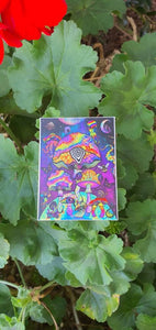 Mushroom Planet Stickers. Trippy Psychedelic Sticker. Waterproof Vinyl Sticker. Laptop Slaps Water bottle Sticker