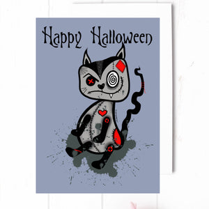 Cat Halloween Card. Ragdoll Cat. Spooky Season. Happy Halloween Card. A6