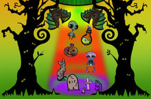 Load image into Gallery viewer, Halloween Print. Trippy Print. Aliens. Psychedelic. A3, A4 ,A5 or 4”x6&quot;