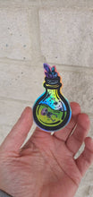 Load image into Gallery viewer, Skeleton In Bottle Sticker. Holographic Skeleton. Waterproof Sticker. Laptop Sticker. Water Bottle Sticker. High quality Trippy Sticker