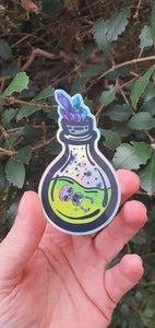 Skeleton In Bottle Sticker. Holographic Skeleton. Waterproof Sticker. Laptop Sticker. Water Bottle Sticker. High quality Trippy Sticker