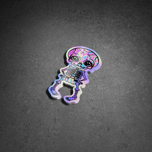 Halloween Skeleton Sticker. Holographic Skeleton. Waterproof Sticker. Laptop Sticker. Water Bottle Sticker. High quality Trippy Sticker