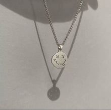 Load image into Gallery viewer, Smiley Face Necklace. Smile Face Silver Necklace. Grunge Necklace. Nirvana Necklace