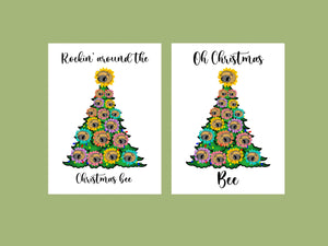 Funny Christmas Card. Bee Christmas Card. Oh Christmas Tree. Rockin’ Around The Christmas Tree. Holiday Card. Bee Card. A6