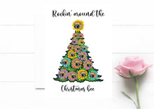 Load image into Gallery viewer, Funny Christmas Card. Bee Christmas Card. Oh Christmas Tree. Rockin’ Around The Christmas Tree. Holiday Card. Bee Card. A6