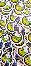 Load image into Gallery viewer, Mini Clear Alien In Bottle Sticker. Waterproof Alien Sticker. Laptop Sticker. Water Bottle Sticker. High quality Trippy Sticker