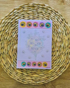 Bees And Flowers Notepad. To Do Notepad. Reminder Notepad. Notes. A5 Shopping List Note Pad. Pink And Purple Notepad.