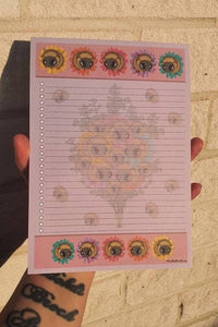 Bees And Flowers Notepad. To Do Notepad. Reminder Notepad. Notes. A5 Shopping List Note Pad. Pink And Purple Notepad.