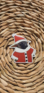 Santa Pug Sticker. Christmas Baby Yoda Sticker. Pug Dog Sticker. Laptop Stickers