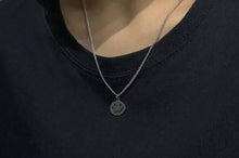 Load image into Gallery viewer, Smiley Face Necklace. Smile Face Silver Necklace. Grunge Necklace. Nirvana Necklace