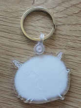 Load image into Gallery viewer, Bee Keychain Keyring. Cute Clear Bee. Fluffy Honey Bee. Bumble Bee Keychain Keyring.