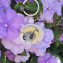 Load image into Gallery viewer, Bee Keychain Keyring. Cute Clear Bee. Fluffy Honey Bee. Bumble Bee Keychain Keyring.