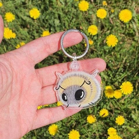 Bee Keychain Keyring. Cute Clear Bee. Fluffy Honey Bee. Bumble Bee Keychain Keyring.