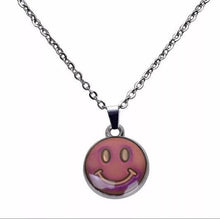 Load image into Gallery viewer, Mood Necklace. Smile Face Retro Pendant Necklace. Colour Change Necklace.  Temperature Control colour. Smiley Face.