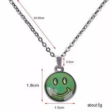 Load image into Gallery viewer, Mood Necklace. Smile Face Retro Pendant Necklace. Colour Change Necklace.  Temperature Control colour. Smiley Face.