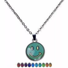 Load image into Gallery viewer, Mood Necklace. Smile Face Retro Pendant Necklace. Colour Change Necklace.  Temperature Control colour. Smiley Face.