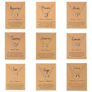 Zodiac Necklace. Astrology Necklace. Aries Capricorn Sagittarius Aquarius Scorpio Libra Taurus Gemini Cancer Leo Pisces Virgo