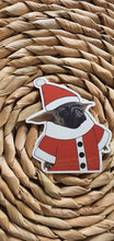 Load image into Gallery viewer, Santa Pug Sticker. Christmas Baby Yoda Sticker. Pug Dog Sticker. Laptop Stickers