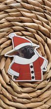 Load image into Gallery viewer, Santa Pug Sticker. Christmas Baby Yoda Sticker. Pug Dog Sticker. Laptop Stickers