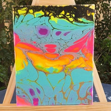 Load image into Gallery viewer, Pretty Rainbow Painting | Fluid Art Rainbow Acrylic. Canvas Artwork Painting. Trippy Painting. Wall Art.