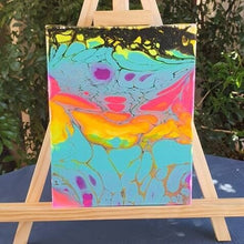 Load image into Gallery viewer, Pretty Rainbow Painting | Fluid Art Rainbow Acrylic. Canvas Artwork Painting. Trippy Painting. Wall Art.