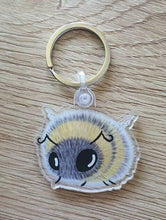 Load image into Gallery viewer, Bee Keychain Keyring. Cute Clear Bee. Fluffy Honey Bee. Bumble Bee Keychain Keyring.