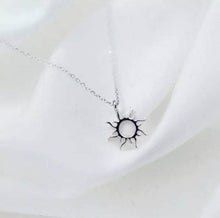 Load image into Gallery viewer, Sun Necklace. Sterling Silver Sunburst Necklace. Dainty Silver Necklaces. Sunshine Necklace. Silver Minimalist Necklace.