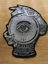 Load image into Gallery viewer, Large Embroidered Clothing Patch. Crystal Ball. All Seeing Eye. Future Telling. Iron On Sew On Patches. Witchy Patch