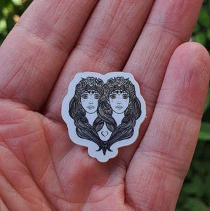 Gemini Sticker. Twins Stickers. Sister Sticker. BFF Sticker. Mini vinyl Sticker.