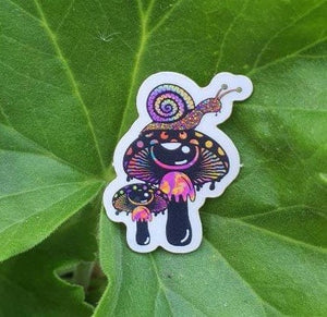 Mushroom Mini Sticker. Snail On Mushroom Clear Sticker. Mini Stickers. Psychedelic Mushroom Sticker