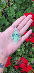 Alien Baby Keyring Keychain. Kewpie Doll keyring Keychain