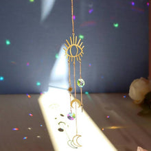 Load image into Gallery viewer, All Seeing Eye Crystal Suncatcher. Wall Hanging Rainbow Maker. Light Catcher.