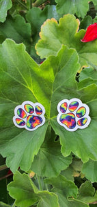 Animal Paw Mini Stickers. Dog Paw Sticker. Cat Paw Mini Stickers. Two Clear Stickers