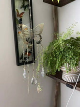 Load image into Gallery viewer, Butterfly Crystal Suncatcher. Wall Hanging Rainbow Maker. Light Catcher.