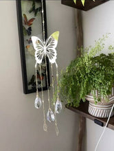 Load image into Gallery viewer, Butterfly Crystal Suncatcher. Wall Hanging Rainbow Maker. Light Catcher.