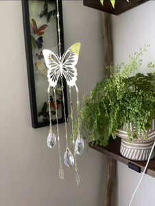 Butterfly Crystal Suncatcher. Wall Hanging Rainbow Maker. Light Catcher.