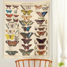 Load image into Gallery viewer, Vintage Butterfly Tapestry. Beautiful Tapestries. Butterfly Reference Chart. Aesthetic Hanging Cloth. Butterfly Design Tapestries.