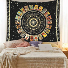 Load image into Gallery viewer, Zodiac Tapestry. Tarot Card Tapestry. Star Sign Wall Hanging. Mandala Tapestry. Zodiac Home Decor. Hanging Cloth Tapestries. Sun And Stars