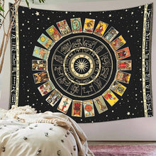 Load image into Gallery viewer, Zodiac Tapestry. Tarot Card Tapestry. Star Sign Wall Hanging. Mandala Tapestry. Zodiac Home Decor. Hanging Cloth Tapestries. Sun And Stars