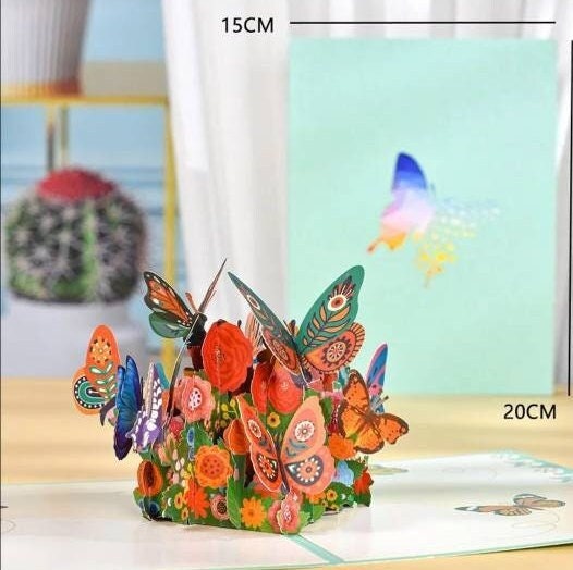 Beautiful Butterflies Pop Up Card | Butterfly Pop Up Cards | Blank Greeting Card | Birthday Pop Up Cards