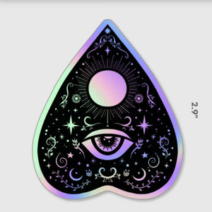 Planchette Holographic  Sticker. Ouija Board Sticker. Witch Sticker. Laptop Sticker. Flask Sticker. High quality Trippy Sticker