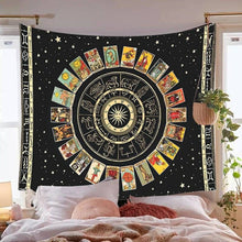 Load image into Gallery viewer, Zodiac Tapestry. Tarot Card Tapestry. Star Sign Wall Hanging. Mandala Tapestry. Zodiac Home Decor. Hanging Cloth Tapestries. Sun And Stars