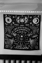 Load image into Gallery viewer, Ouija Board Tapestry. Star Sun And Moon Wall Hanging Cloth. Planchette Wall Art.