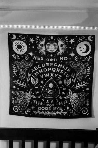 Ouija Board Tapestry. Star Sun And Moon Wall Hanging Cloth. Planchette Wall Art.